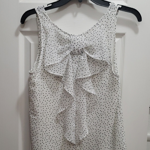 LC Lauren Conrad Tops - LC Lauren Conrad Black and White Ruffle Blouse